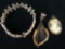 Mixed Lot Of Vintage Silver plated Bracelet Cameo Shell Pendant
