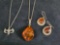 Orange Amber Gemstone Masquerade Sterling Silver Lot