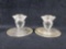 Vintage Glass Candlestick Set