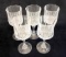 Set of 5 Cut Crystal Diamond Design Glasses