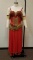 Red Beaded Belly Dancing Complete Outfit Costume