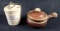 Lot of 2 Covered Ceramic Pots