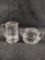 Vintage Glass With Silver Overlay Cream and Sugar Bowl Set of 2
