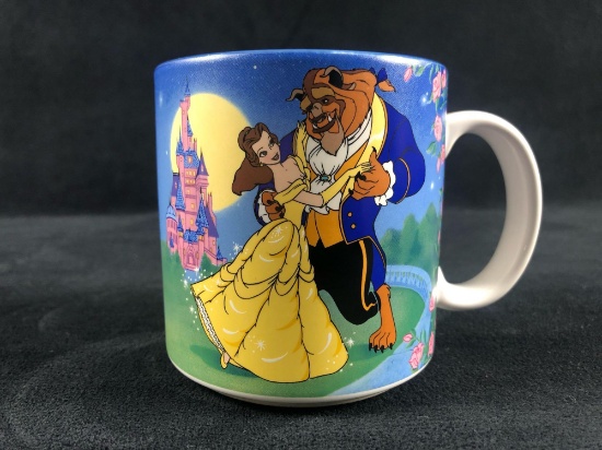 Vintage Walt Disney Classic Beauty And The Beast Belle Lumiere Mrs Potts Coffee Mug Cup