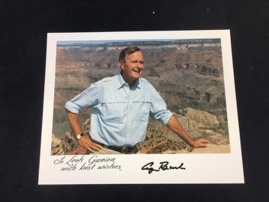 President George H W Bush Inscribed Photo with Autograph