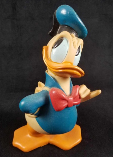 Vintage Walt Disney Rubber Donald Duck Sailor Coin Piggy Bank