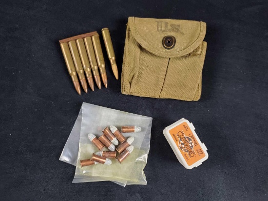 Vintage 1945 WWII Ammo Belt And Cartridges