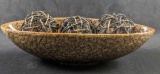 Environmentally Friendly Hosley Ceramic Bowl With Wicker Balls Centerpiece