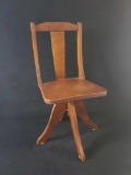 1940s Wooden Rotating Childs Chair