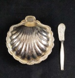 Vintage Silver Plated Shell Condiment Dish