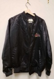 80s/90s Universal Studios Florida Black Letterman XL Satin Jacket