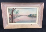 Signed Original Serene Daybreak Landscape Painting