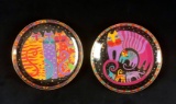 Lot of 2 Vintage Feline Family Limited Edition Laurel Burch Franklin Mint Heirloom