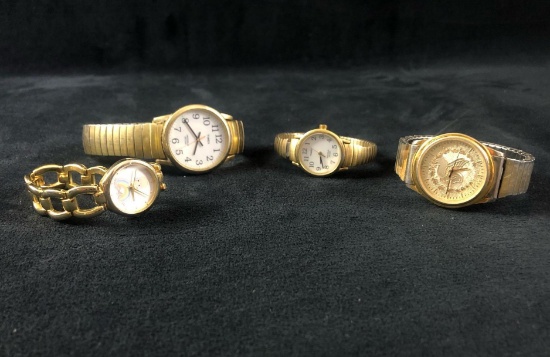 Vintage Wrist Watch Timex Valdawn Indiglo Lot Of 4