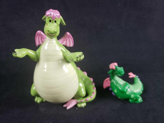 Vintage Petes Dragon Plastic and Porcelain Figurines