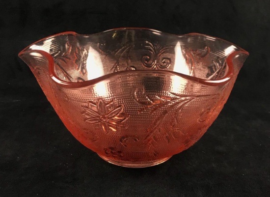 Rose Depression Glass Rose Bowl