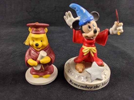 Ceramic Disney Mickey Mouse And Winnie The Pooh Figures