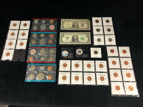 Mixed Lot Vintage US Coins & Notes