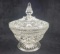 Molded Glass Lidded Footed Candy Dish
