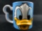 Vintage Donald Duck Coffee Tea Mug Face Monogram Blue Disneyana Collectible 3D