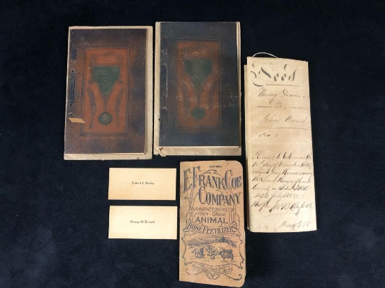 Antique Lot Of Documents Land Deed - Graduation Announcements - Advertising