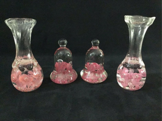 Vintage Glass Art Designer Joe Rice Candlestick Lot