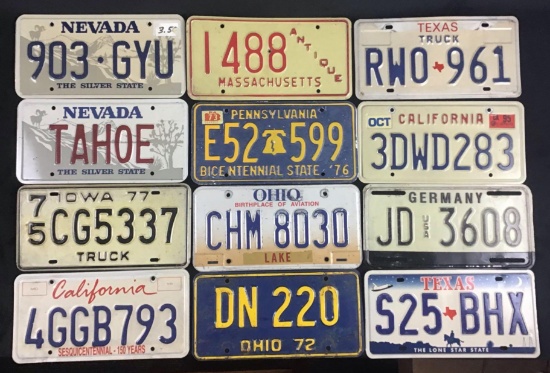 Lot of Vintage License Plates C