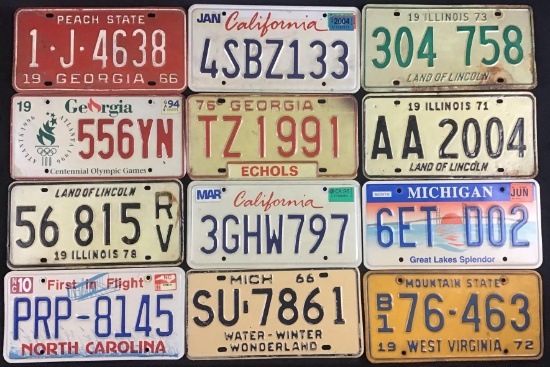 Lot of Vintage License Plates A