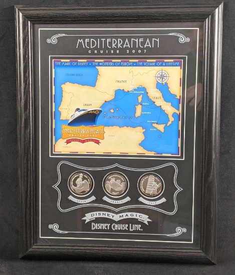 Disney Magic Mediterranean Cruise 2007 Map W Coins
