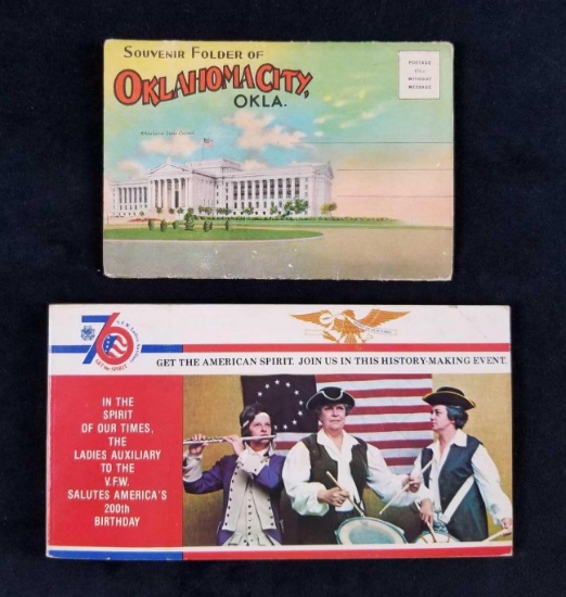 Lot of 2 Vintage American Souvenir Postcard Booklets