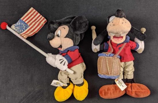 Vintage Mickey And Goofy Epcot USA American Adventure Pavilion Retired Plush
