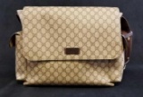 Gucci Monogram Canvas Leather Diaper Bag