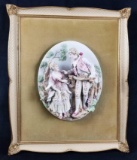 Vintage Bisque Relief Wall Plaque