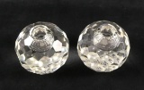 Clear Cut Crystal Sphere Candle Holders