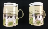 Lot of 2 Vintage Cow Farm Mugs