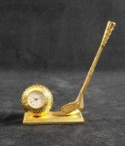 Miniature Golf Ball & Club Novelty Desktop Clock