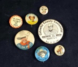 6 Vintage Western Pin Button Lot