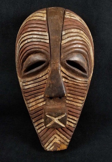 Zaire African Baluba Wooden Facial Mask B