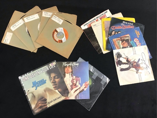 Lot of 14 Various Vintage Records Singles Micheal Jackson Grease Blondie