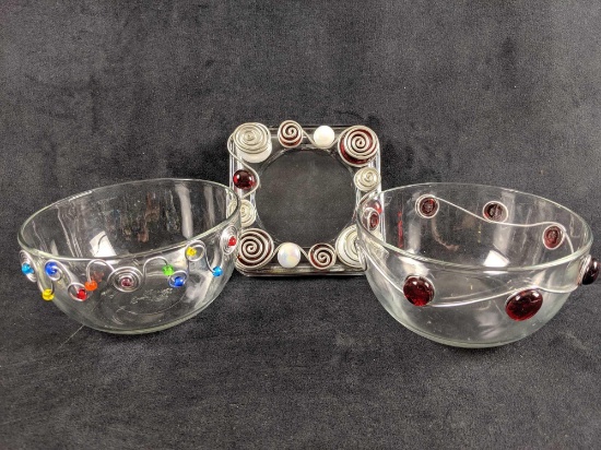 Unique Glass Coaster And Bowl Set