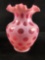 Vintage Fenton Shades in Cranberry Opalescent Coin Dot Opalescent
