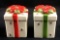 Lot of Salt and Pepper Ceramic Shakers Christmas Present Poinsettia