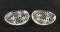 Two Daisy Pattern Triangular Cut Glass Plates
