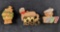 Set Of Three Cute Animal Ornaments Retired