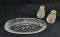 Vintage Glass Tray And Salt And Pepper Shaker