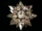 Rare Antique Eisenberg Original Crystal Flower Star Pin Brooch in Silver, 1940s