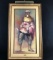 Antique Rare Original Sighed Philippe Oil On Canvas Clown Painting Framed W/ Lighting