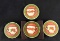 Four Ceramic Christmas Mug Coasters With Stand