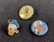DIsney Vintage Lot Of Three Donald Duck Button Pins