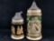 Vintage German Stoneware Pewter Top Stein's